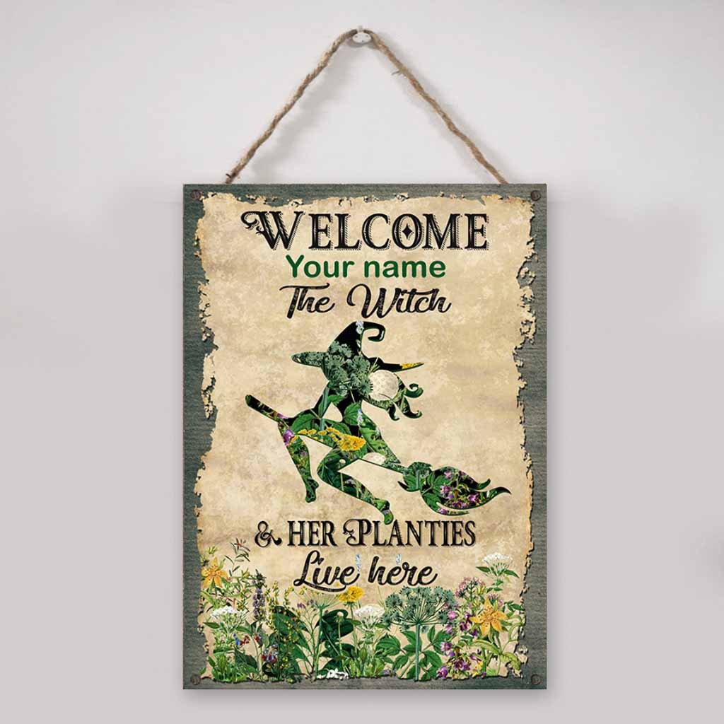 Welcome The Witch & Her Planties Live Here - Gardening Personalized Rectangle Metal Sign