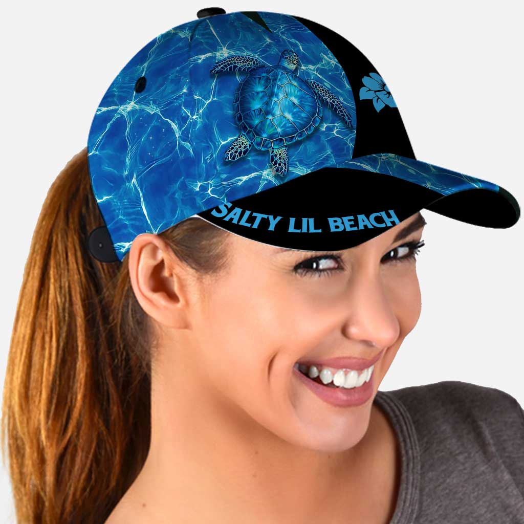 Salty Lil Beach - Turtle Personalized Classic Cap