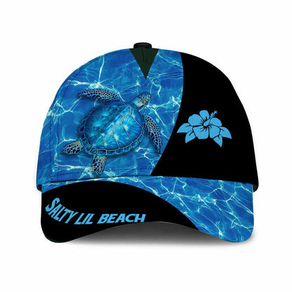 Salty Lil Beach - Turtle Personalized Classic Cap