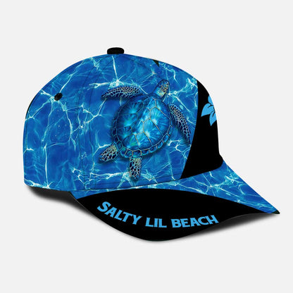 Salty Lil Beach - Turtle Personalized Classic Cap