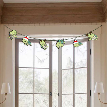 Cute Sea Turtles - Personalized Christmas Turtle 6 Pieces Garland