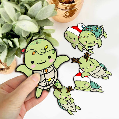 Cute Sea Turtles - Personalized Christmas Turtle 6 Pieces Garland