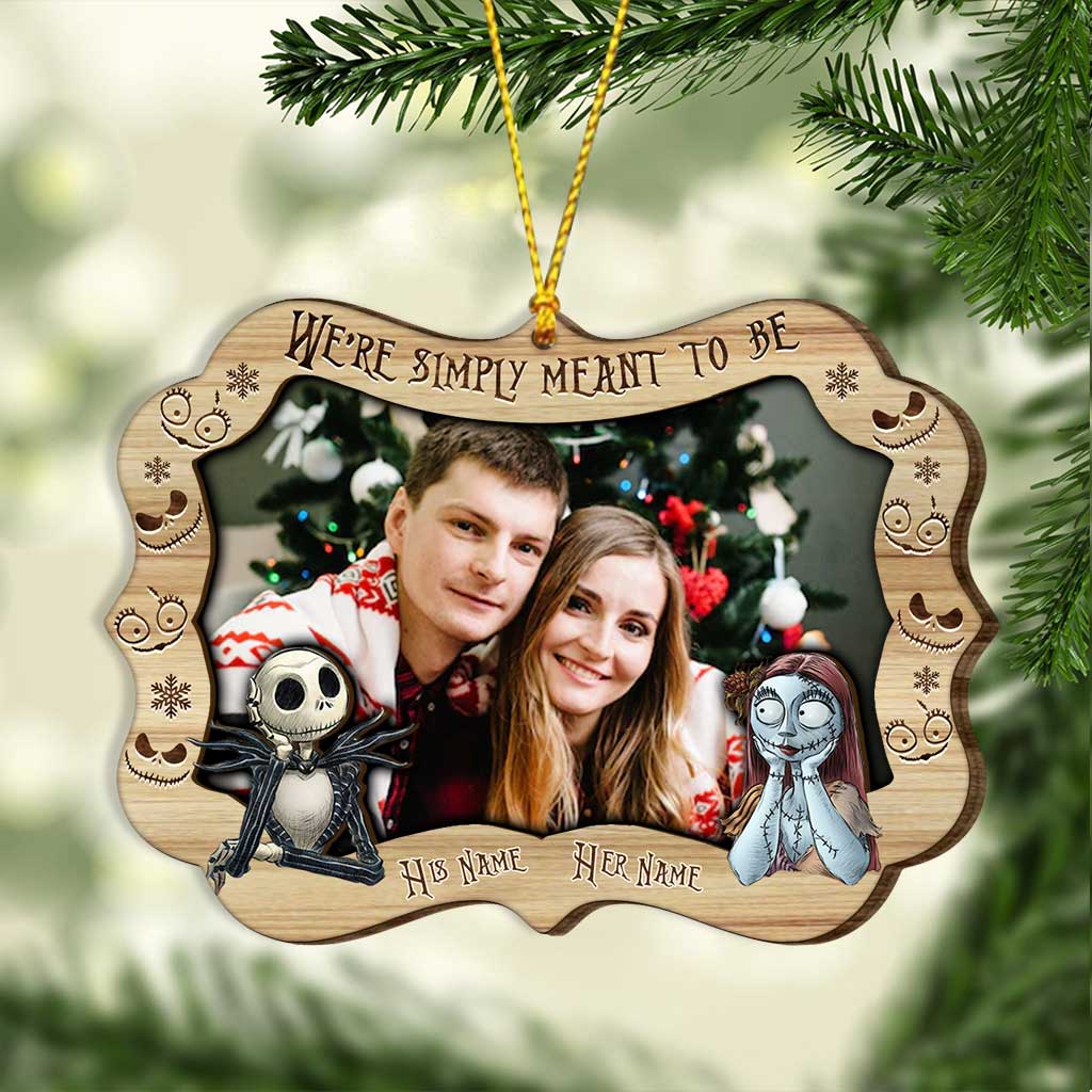 We're Simply Meant To Be - Personalized Christmas Nightmare Layered Wood Ornament