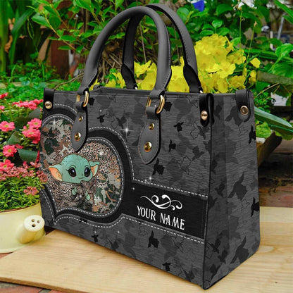 Too Cute I Am - Personalized The Force Leather Handbag