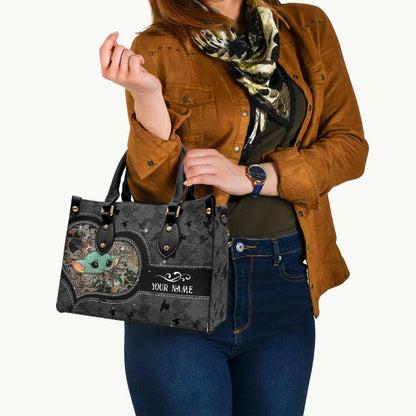 Too Cute I Am - Personalized The Force Leather Handbag