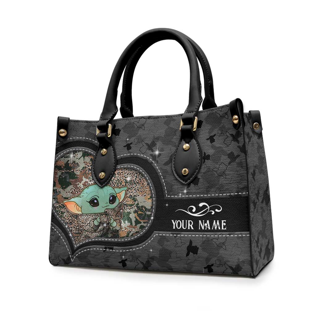 Too Cute I Am - Personalized The Force Leather Handbag