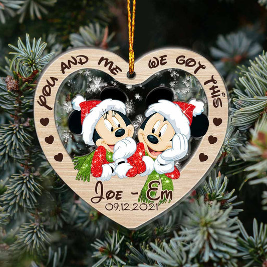 You And Me We Got This - Personalized Christmas Couple Layers Mix Ornament