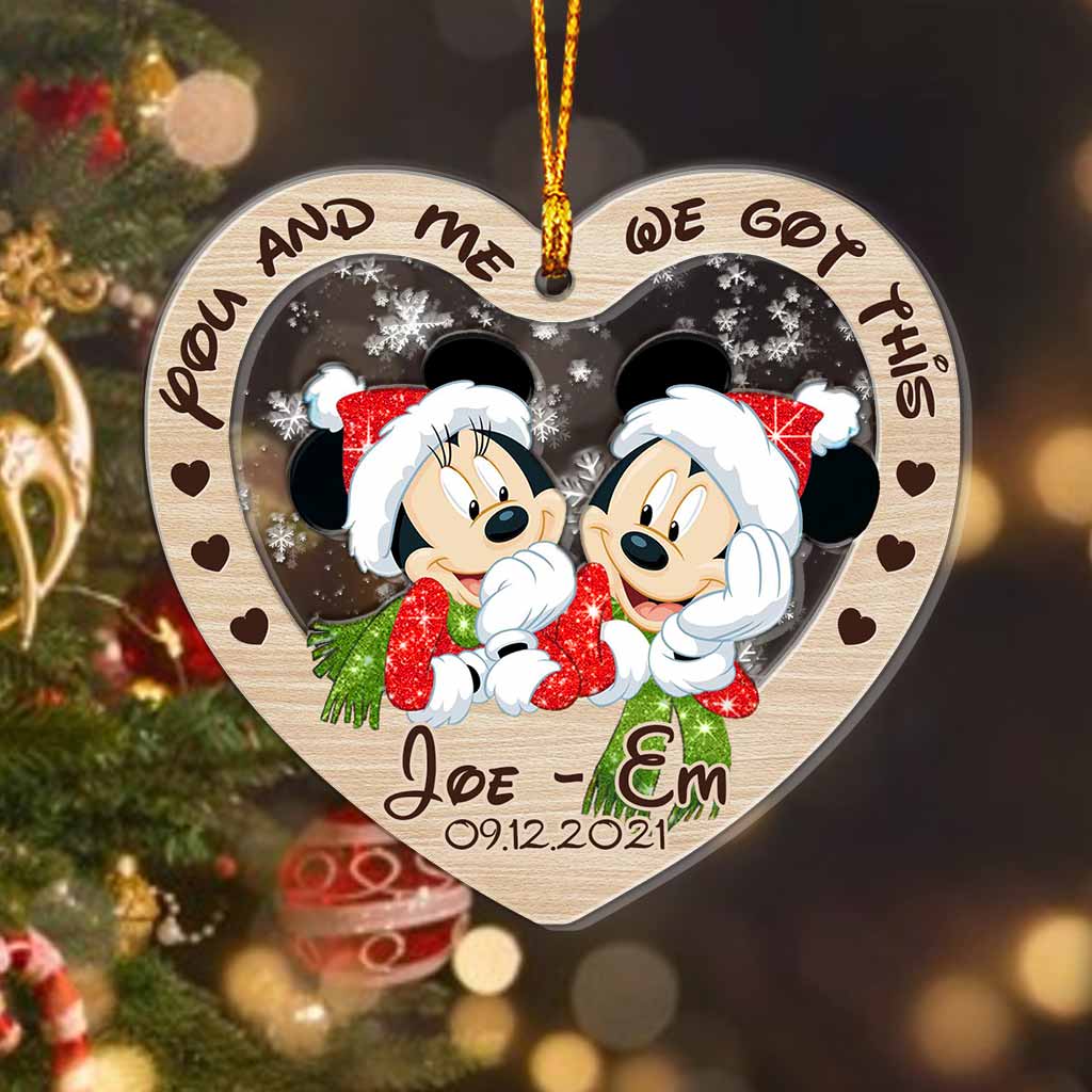 You And Me We Got This - Personalized Christmas Couple Layers Mix Ornament