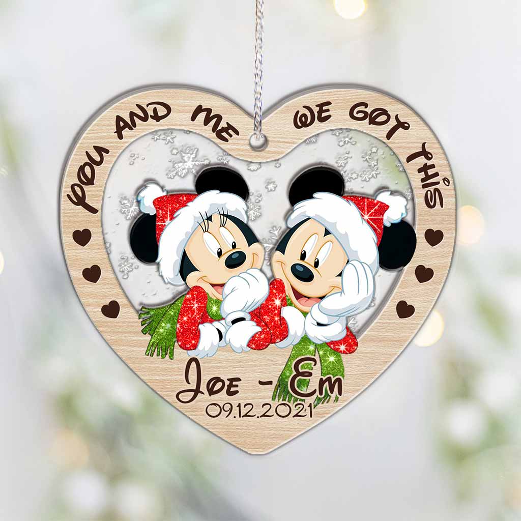 You And Me We Got This - Personalized Christmas Couple Layers Mix Ornament