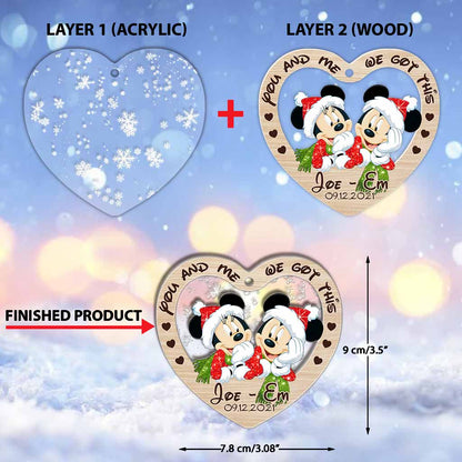 You And Me We Got This - Personalized Christmas Couple Layers Mix Ornament