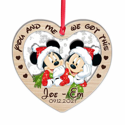 You And Me We Got This - Personalized Christmas Couple Layers Mix Ornament