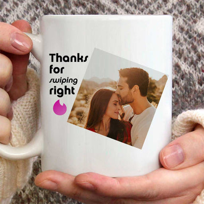 Thanks For Swiping Right - Couple Personalized Couple Mug