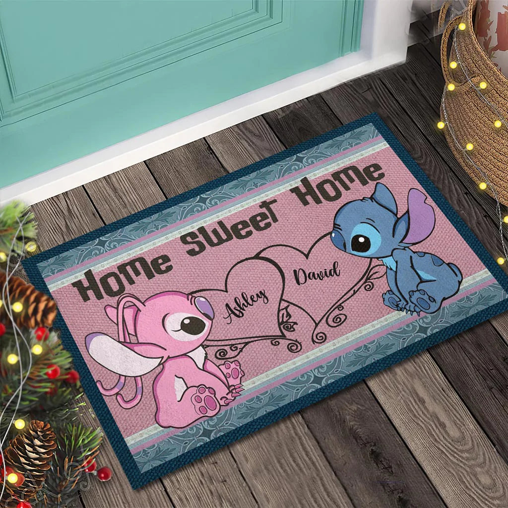 Home Sweet Home - Personalized Couple Ohana Doormat