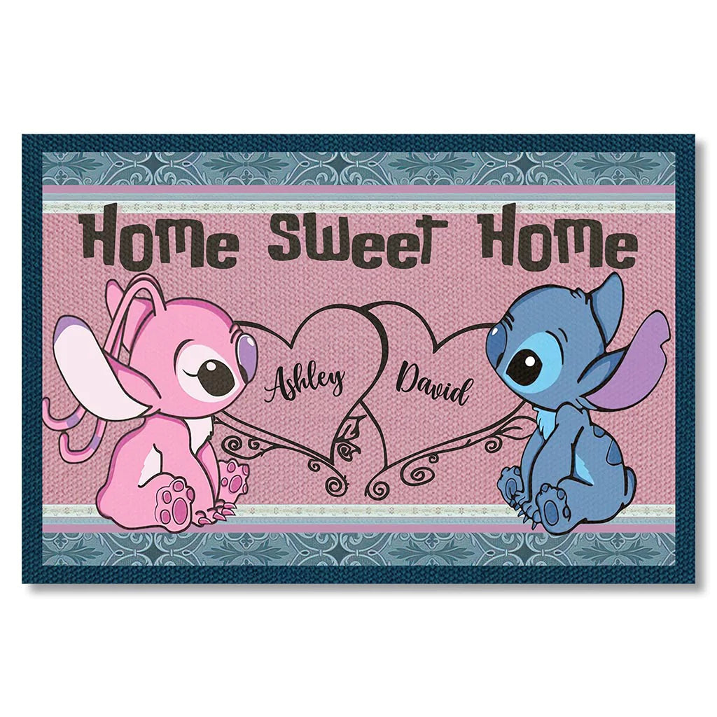 Home Sweet Home - Personalized Couple Ohana Doormat