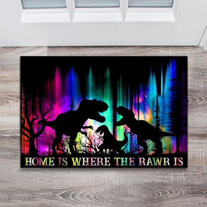 Home is Where The Rawr Is - Dinosaur Doormat