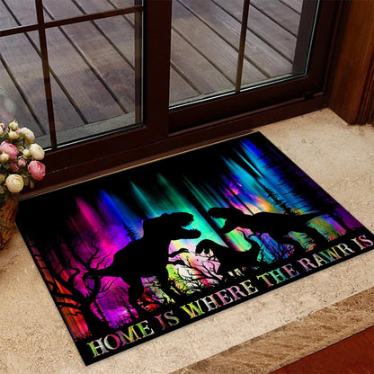 Home is Where The Rawr Is - Dinosaur Doormat