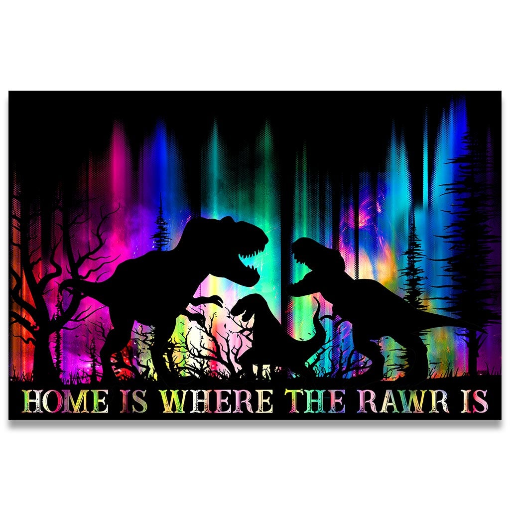 Home is Where The Rawr Is - Dinosaur Doormat