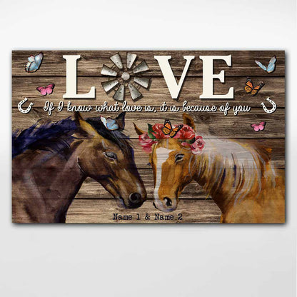 If I Know What Love Is - Personalized Couple Horse Poster