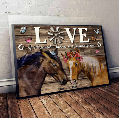 If I Know What Love Is - Personalized Couple Horse Poster