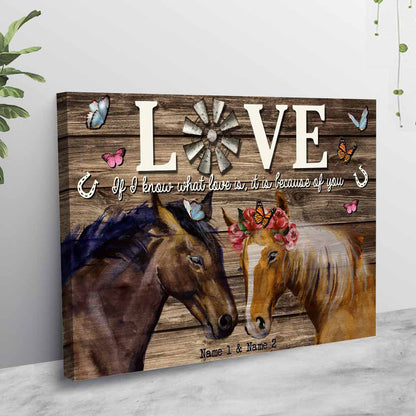 If I Know What Love Is - Personalized Couple Horse Poster