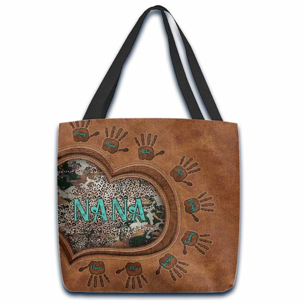 Grandma Grandkids Heart - Personalized Grandma Tote Bag