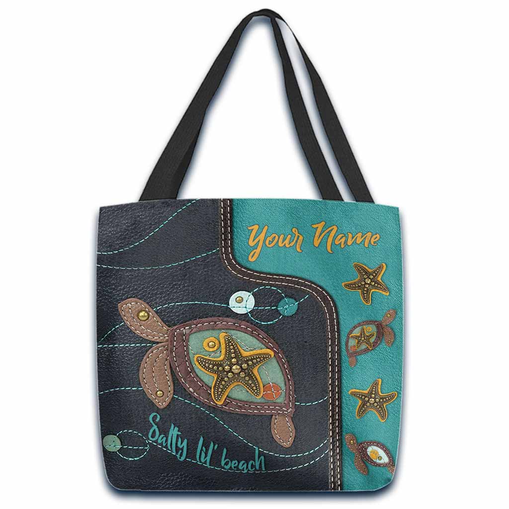 Salty Lil' Beach - Personalized Turtle Tote Bag