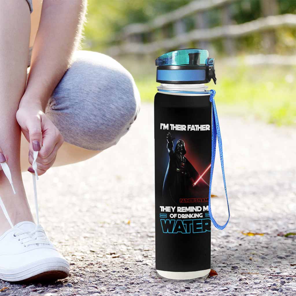 Fathers Drink Water - Personalized The Force Water Tracker Bottle