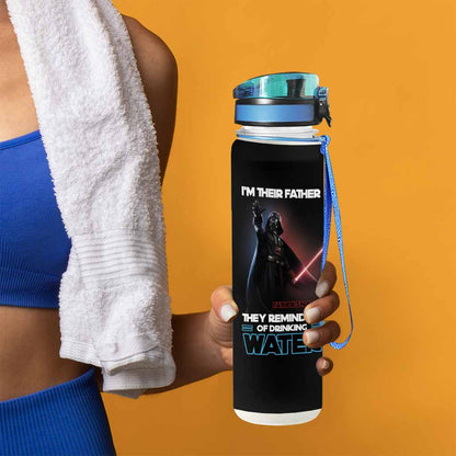 Fathers Drink Water - Personalized The Force Water Tracker Bottle