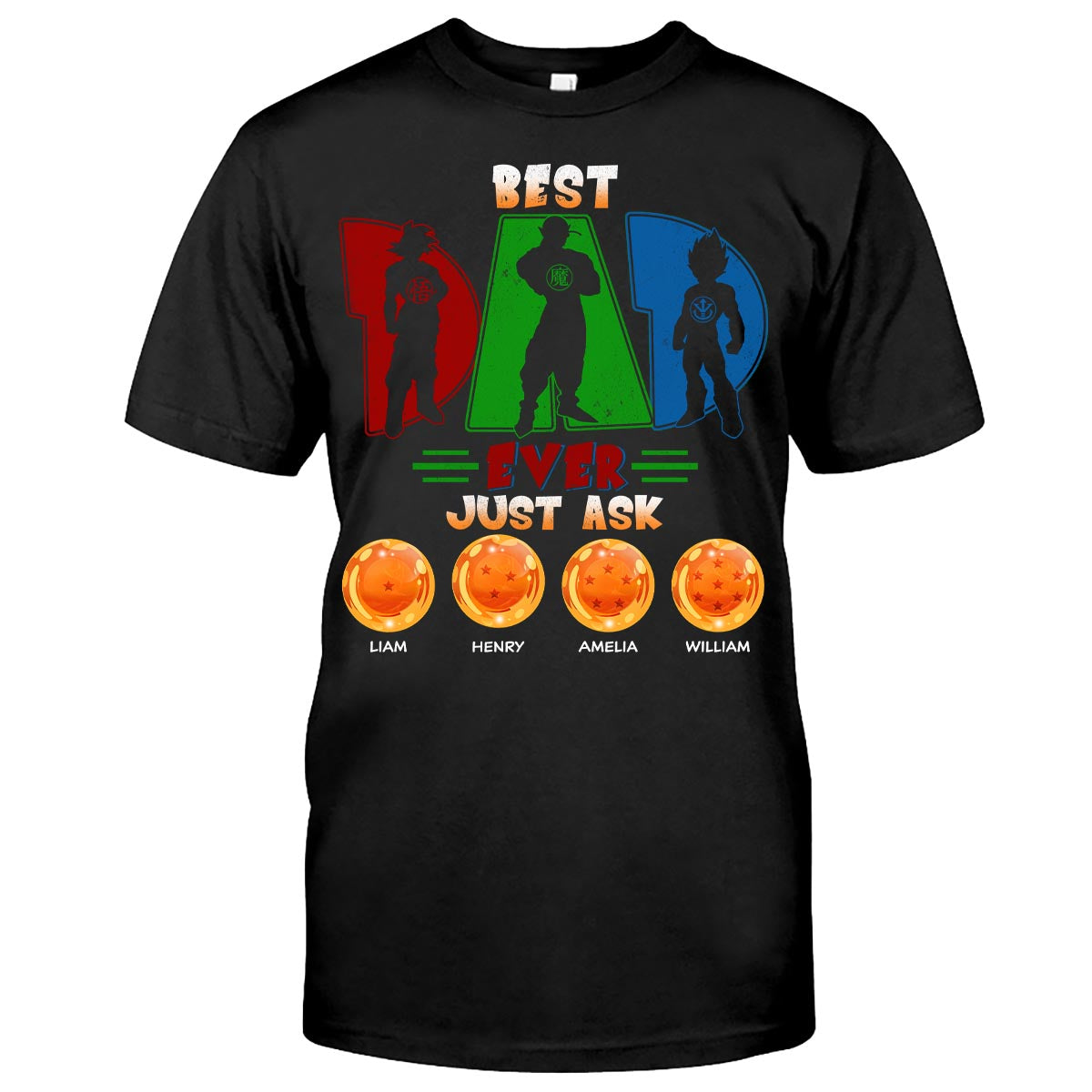 Best Dad Ever - Personalized Seven Balls T-shirt and Hoodie