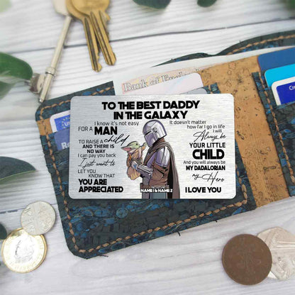 Best Daddy In The Galaxy - Personalized The Force Wallet Insert Card