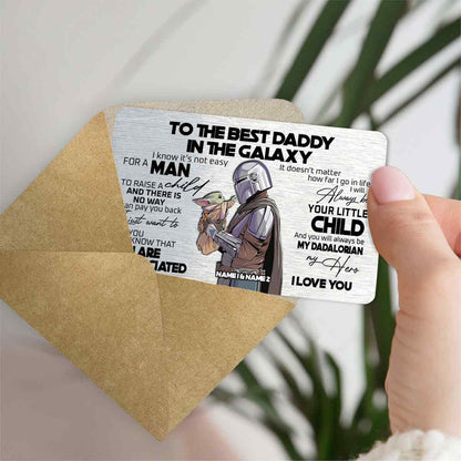 Best Daddy In The Galaxy - Personalized The Force Wallet Insert Card