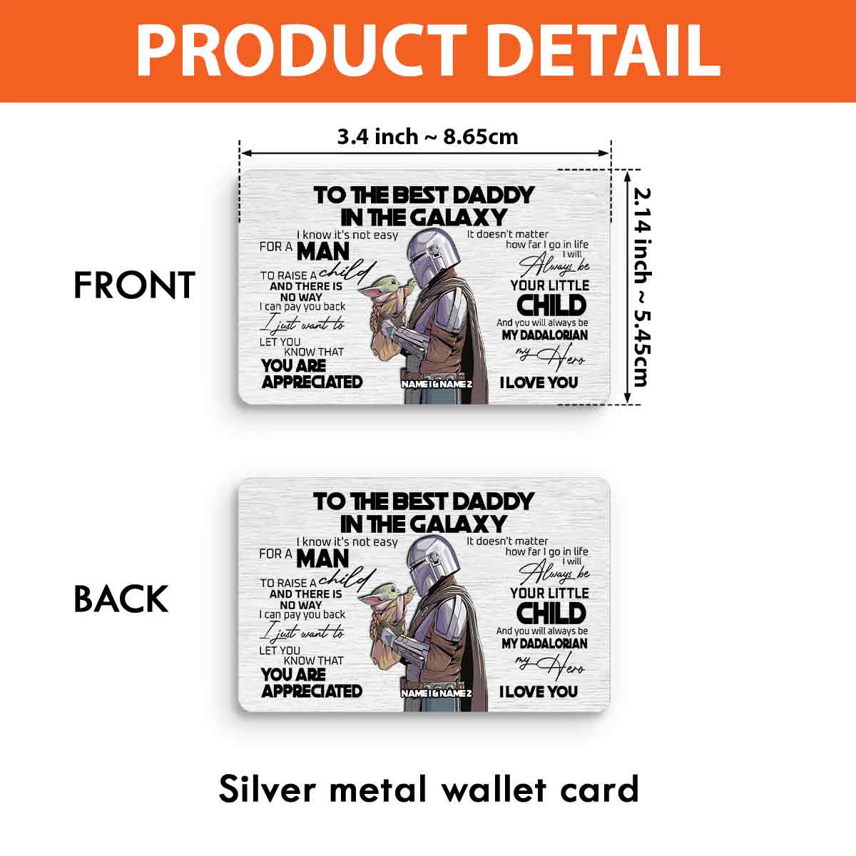 Best Daddy In The Galaxy - Personalized The Force Wallet Insert Card