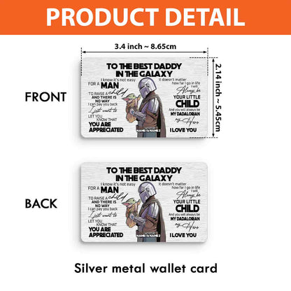 Best Daddy In The Galaxy - Personalized The Force Wallet Insert Card