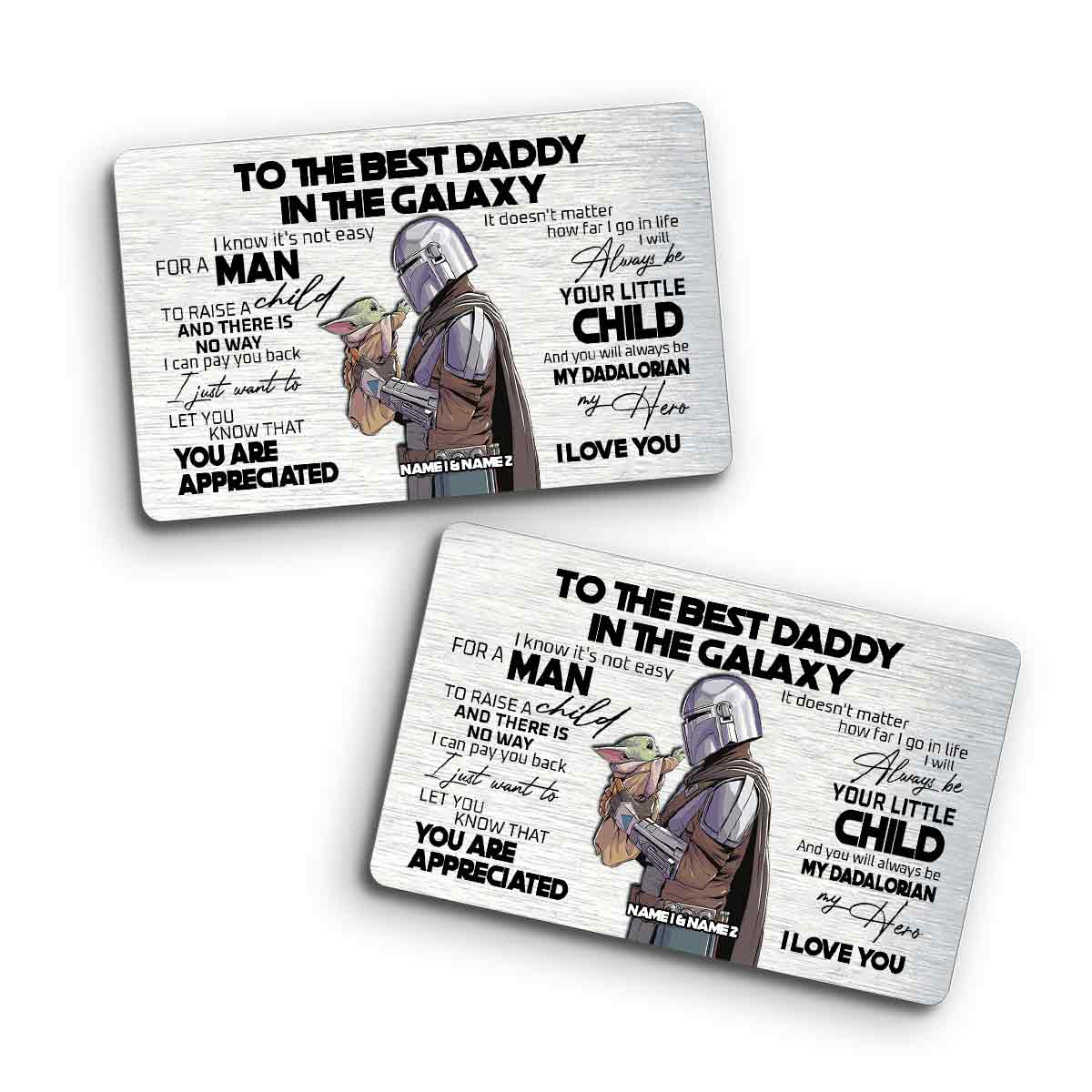 Best Daddy In The Galaxy - Personalized The Force Wallet Insert Card