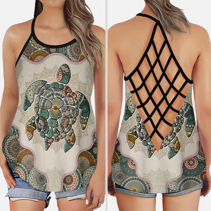 Salty Lil' Beach - Turtle Cross Tank Top