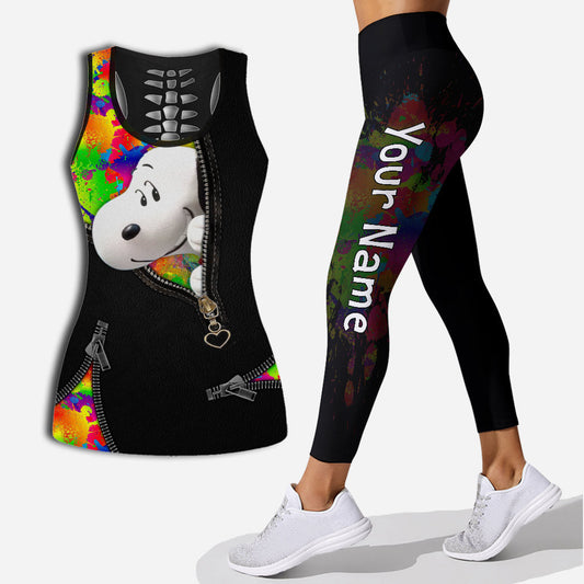 Love Is Love - Personalized LGBT Support Hollow Tank Top and Leggings