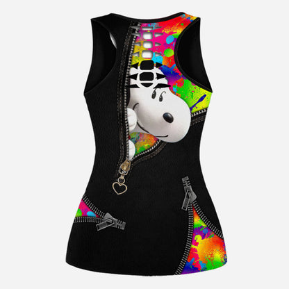 Love Is Love - Personalized LGBT Support Hollow Tank Top and Leggings