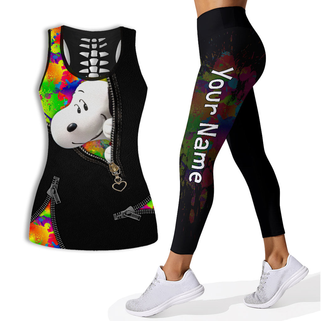 Love Is Love - Personalized LGBT Support Hollow Tank Top and Leggings