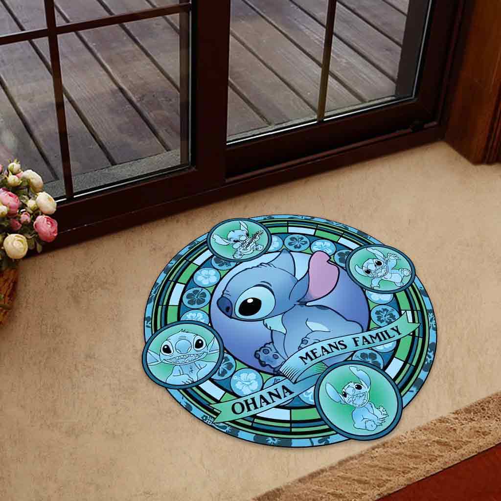 Ohana Means Family - Stitch Shaped Doormat