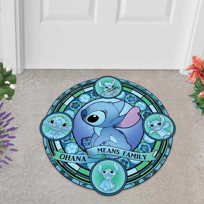 Ohana Means Family - Stitch Shaped Doormat