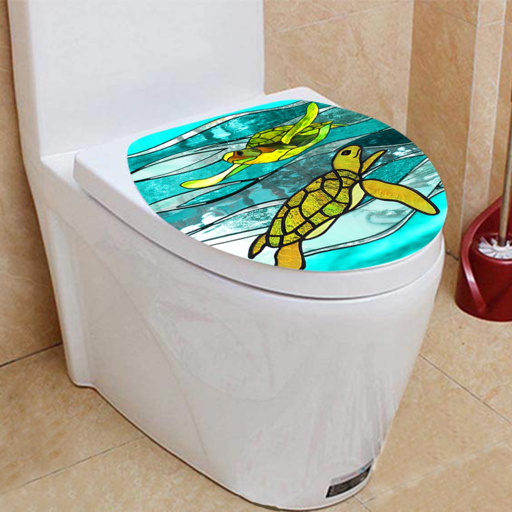 Turtle Lover Beach Soul Ocean Vibes - Turtle Bathroom Curtain & Mats Set