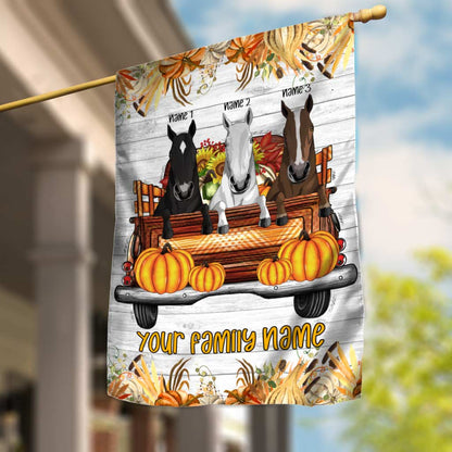 Happy Fall Y'all - Personalized Fall Horse House Flag