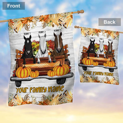 Happy Fall Y'all - Personalized Fall Horse House Flag