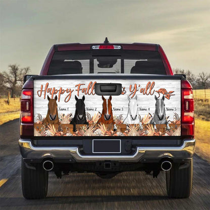 Happy Fall Y'all - Personalized Fall Horse Truck Tailgate Decal