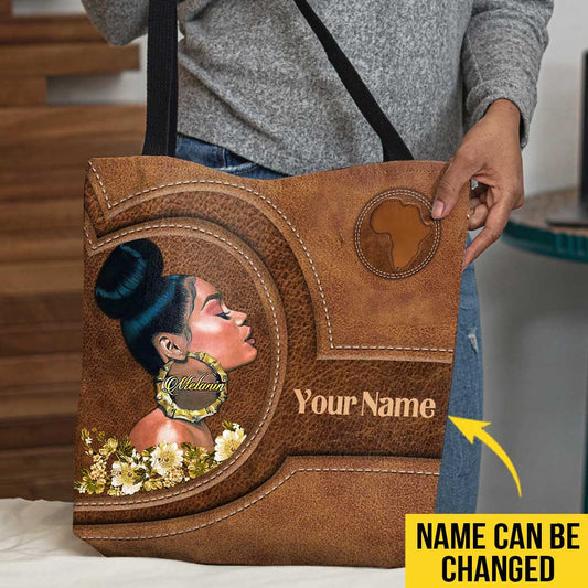 Melanin Afro Girl - Personalized African American Tote Bag