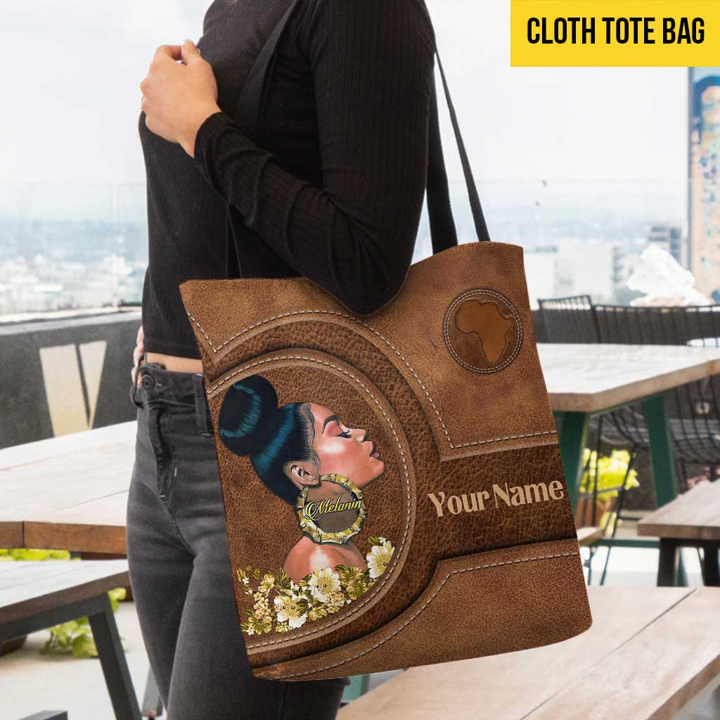 Melanin Afro Girl - Personalized African American Tote Bag