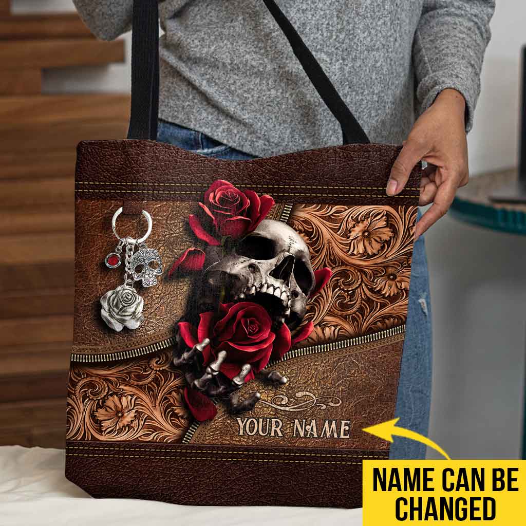 Love Skulls Rose Personalized Tote Bag