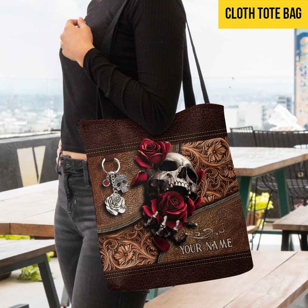 Love Skulls Rose Personalized Tote Bag