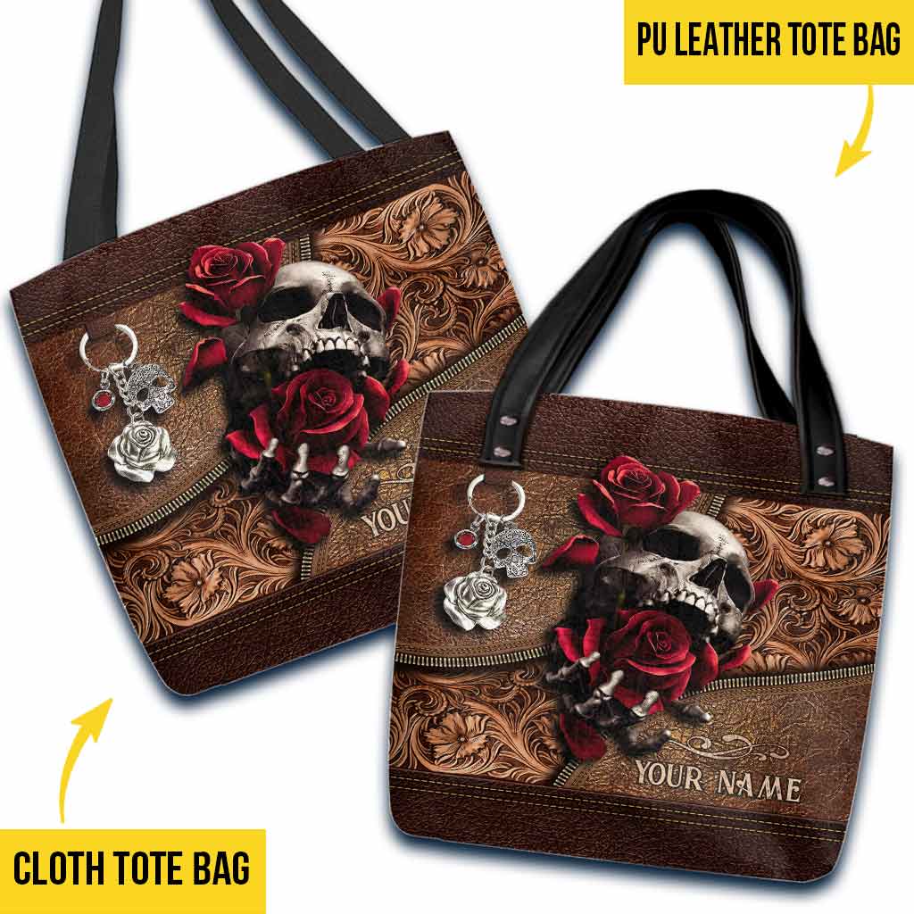 Love Skulls Rose Personalized Tote Bag