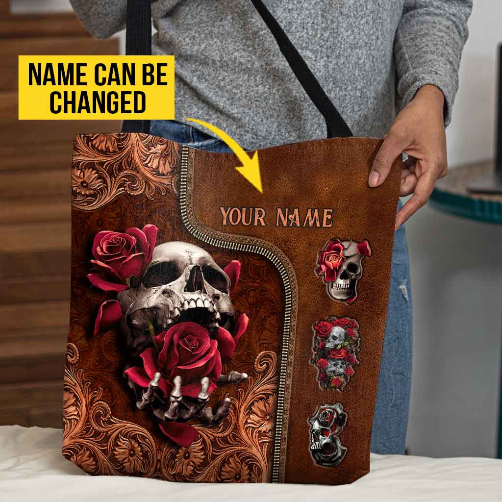 Love Skulls Rose Personalized Tote Bag